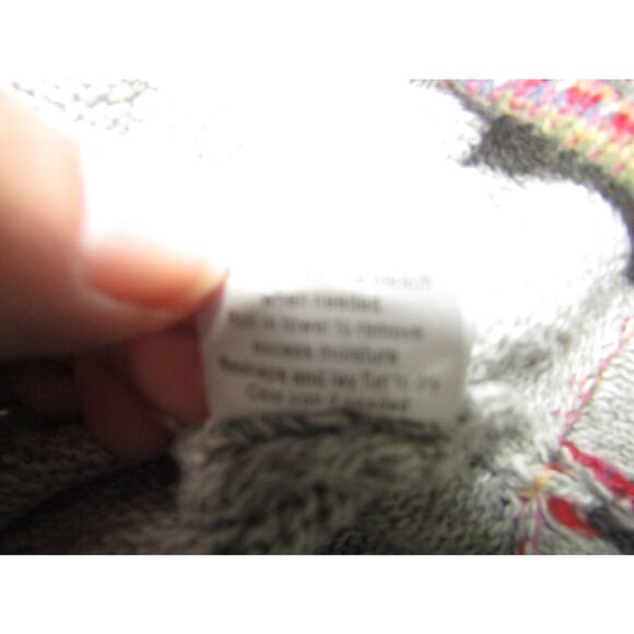 Natural Reflections Sherpa Lined Hooded Cardigan Sweater Gray Fair Isle L - Picture 6 of 7